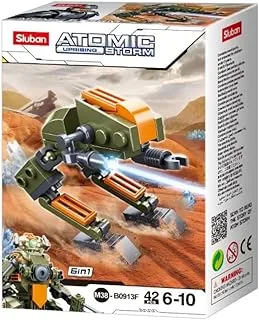 Sluban Atomic Storm Series - مكعبات بناء روبوت عام 42 قطعة - للأعمار من 6 سنوات فما فوق - أخضر