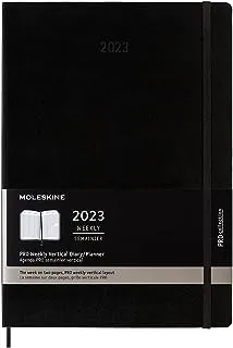 Moleskine PRO 12 شهرًا 2023 ، مخطط عمودي أسبوعي ، غلاف صلب ، A4 (8.25 × 11.75 بوصة) ، أسود