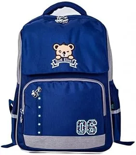 حقيبة ظهر مدرسية للأطفال مقاس 17 بوصة أزرق / رمادي