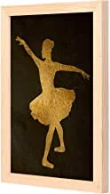LOWHA gold dancer ballet Wall Art with Pan Wood framed Ready to hang for home, bed room, office living room Home decor hand made wooden color 23 x 33cm By LOWHA