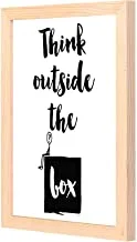 LOWHa Think outside the box Wall art with Pan Wood framed Ready to hang for home, bed room, office living room Home decor hand made wooden color 23 x 33cm By LOWHa
