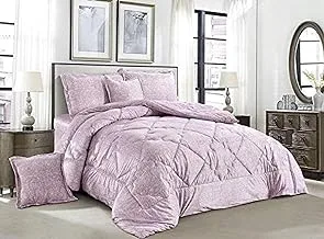 Ming Li Winter Velvet Comforter 4 Pieces Set, Single Size, Pink, MY-008