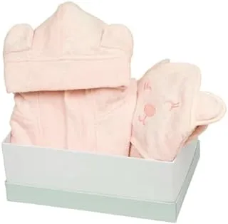 Newborn Baby Towel Set & Bathrobe Set Splash & Snuggle Gift Set – Pink Baby Shower Gift Cotton Towel and Supe Soft Bathrobe for Kids and Babies Gifitng
