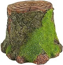 Top Collection 4284 Decorative Mossy Tree Stump Display Figurines, Green, Brown
