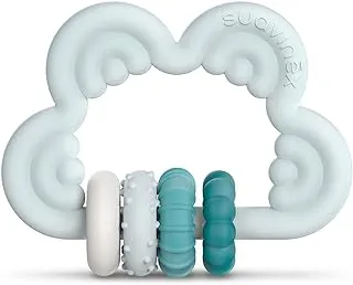 Suavinex, Didactic Teething Ring for Babies +6 Months Soft and Lightweight Teething Ring Cloud Blue Step 3 L3