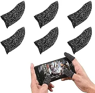 ECVV Touch Screen Finger Sleeve, Mobile Game Finger-Cot, Ultra-Thin Anti-Sweat Breathable Silver Fiber Sensitive Touch Finger Sleeve, for Android IOS Mobile Games