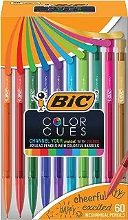 مجموعة أقلام رصاص ميكانيكية كولور كيوز من بيك (MPUA60-AST)، عبوة مكونة من 60 قطعة، أسود، أقلام ملونة ممتعة للمدرسة، مثالية للوازم المدرسية