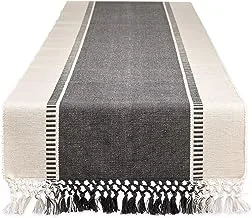 غطاء طاولة منسوج من DII Dobby ، مقاس 13 × 108 بوصة ، رمادي معدني