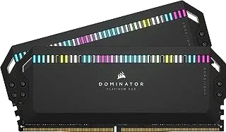 ذاكرة الوصول العشوائي CORSAIR DOMINATOR PLATINUM RGB DDR5 بسعة 32 جيجابايت (2 × 16 جيجابايت) و7200 ميجاهرتز CL34 Intel XMP iCUE المتوافقة مع ذاكرة الكمبيوتر - أسود (CMT32GX5M2X7200C34)