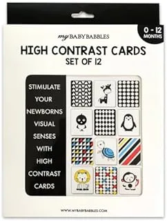 Newborn High Contrast Cards - Set of 12 Early Developement Babies and Newborn Black and White Flash Cards Gifitng Newborn for Baby Shower Brain Development for Babies