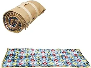 Qutoob Traditional Arabic Picnic and Camping Carpet with Carry Strap, Foldable Mattress for Trips, Portable Mat Perfect Camping, Park, Beach, Rocks, Desert, Hiking, Outdoor Indoor Blue 9090-BL