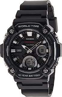 Casio 10 Year Battery World Time Countdown Timer Analog-Digital Watch (Model: AEQ-120W-1AV), Black, Digital