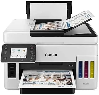 Canon MAXIFY GX6040 Wireless Colour 3-in-1 Refillable MegaTank Inkjet Printer,ideal for businesses that need cost-effective, high speed printing, White
