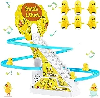 Toy cars, ramps, tracks, roller coaster toys, electric duck road toys, LED flash lights and music are gifts for children and children