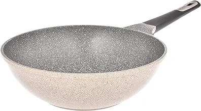 Neoflam Extra Deep Granite Frying Pan, 30 cm Size, Pink Marble