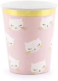 Party Deco Conf.6 Gold Musk Cat Embroidered Paper Cups