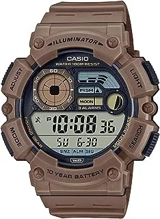Casio Illuminator 10-Year Battery Men's Moon Phase Fishing Level Watch WS-1500H-5AV, Brown