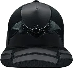 Concept One The Batman Dad Hat, Armor Design Adult Baseball Cap with Flat Brim, Black, One Size, Black, One Size