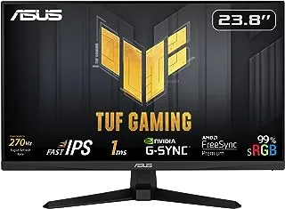 شاشة الألعاب TUF Gaming VG249QM1A - 24 بوصة FHD (1920x1080) ، Fast IPS ، رفع تردد التشغيل 270 هرتز ، ضبابية الحركة المنخفضة للغاية ، 1 مللي ثانية (GTG) ، FreeSync Premium ، متوافق مع G-Sync