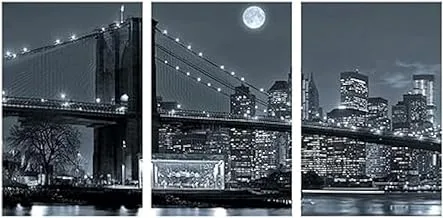 Markat S3T4060-0142 Three Panels Wooden Paintings of the Bosphorus Bridge for Decoration, 40 cm x 60 cm Size