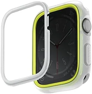 Uniq moduo Apple Watch Case مع إطار كمبيوتر قابل للتبديل 41 / 40mm فروست (ليموني / أبيض)