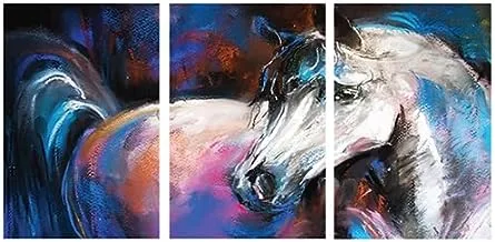 Markat S3TC4060-0148 ثلاث لوحات من قماش اللوحات لتزيين جمال الحصان ، مقاس 40 سم × 60 سم
