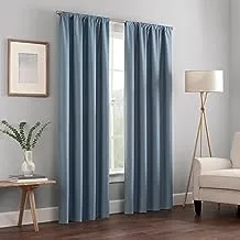 ECLIPSE Kendall Modern Blackout Thermal Rod Pocket Window Curtain for Bedroom or Living Room (1 Panel), 42 X 84, Slate