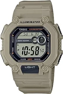 Casio LED Illuminator 10-Year Battery Extra Long Band Countdown Timer Daily Alarm Full-Auto Calendar Men's Digital Watch (Casio Model: W-737HX-5AV), Beige