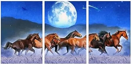 Markat S3TC4060-0358 ثلاث لوحات من قماش اللوحات لتزيين الخيول ، مقاس 40 سم × 60 سم