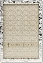 Lawrence Frames 4x6 Silver Metal Linen Pattern Picture Frame