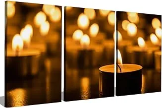 Markat S3T4060-0181 Three Panels Wooden Paintings for Candles Decoration, 40 cm x 60 cm Size