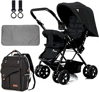 Teknum Reversible Look at Me Stroller w/t Diaper Bag & Hooks & Changing Pad - Black
