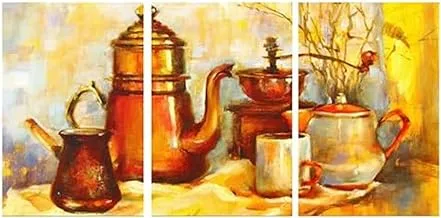 Markat S3TC5070-0155 ثلاث لوحات من قماش اللوحات لتزيين ركن القهوة ، مقاس 50 سم × 70 سم