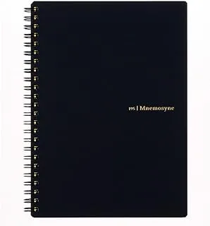 Maruman MNEMOSYNE Notebook 8.27 x 5.83 Inches (A5), 7mm ruled 24-line, 80 Sheets (N195A), Black