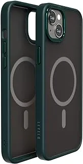 Levelo متوافق مع Magsafe Kayo جراب خلفي غير لامع واقي / مقاوم للصدمات / جراب كريستال / واقي ممتص الصدمات / نحيف وخفيف الوزن متوافق مع iPhone 14 Plus 6.7 بوصة (أخضر / أخضر)