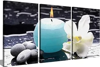 Markat S3TC4060-0254 Three Panels Decorative Canvas Paintings of Roses and Candles, 40 cm x 60 cm Size