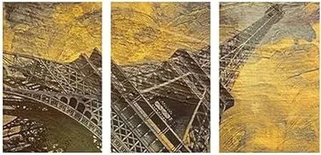 Markat S3TC4060-0158 Three Panels Canvas Paintings of Paris Eiffel Tower for Decoration, 40 cm x 60 cm Size
