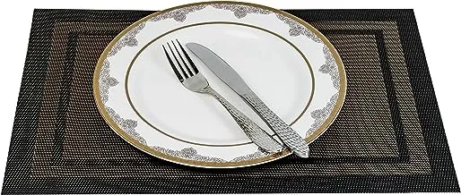 مفرش طاولة منسوج من الفينيل غير قابل للانزلاق من هوم - 30 × 45 سم - مقاوم للحرارة، سهل التنظيف، مفرش طاولة - مفرش طاولة قابل للغسل للمنزل والمطاعم وتزيين الحفلات