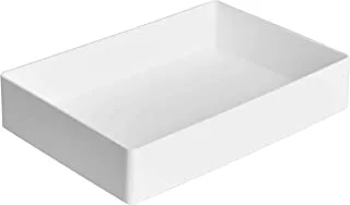 Amazon Basics Rectangular Plastic Desk Organizer, Accessory Tray, White