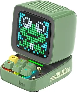 (Green) - Divoom Ditoo Programmable Pixel Art LED Bluetooth Speaker Showing Clock Emoji DIY Design for Home Wedding Party Decoration with Wireless App Control (Green) ...