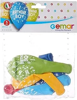 Gemar Happy Birthday Boy Hat And Candle Balloons 12-Pieces, Multicolor, One Size
