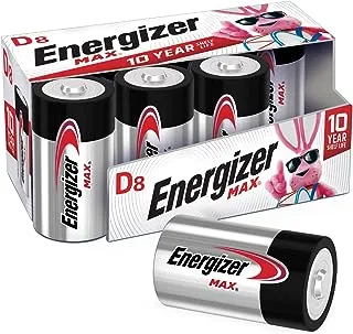 Energizer D Batteries, D Cell Battery Premium Alkaline, 8 Count