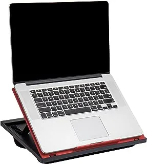 Mind Reader Anchor Collection, Adjustable, Portable 8 Position Lap Top Desk with Built-in Cushions, Red