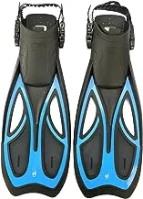 زعانف قدم للسباحة (طويلة) مع كيس شبكي - مقاس L/XL - استجابة ممتازة للركل. مادة المطاط اللدن حراريًا، إصدار حذاء مفتوح الكعب.