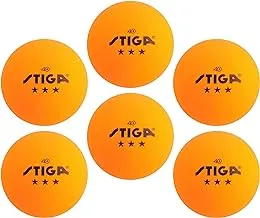 STIGA Tournament-Quality 3-Star Ping Pong Balls – Official Size and 40mm Weight – Ultimate Durability and High-Performance Table Tennis Balls – 6 Pack (Orange) - for Indoor/Outdoor Ping Pong Tables