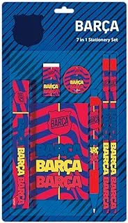Barcelona 7 in 1 Stationery Set for Kid, Red/Blue