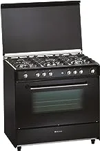 Welgaz Gas Oven, 90 * 60 cm, 5 Burners, 90 * 60 cm, 116 Liter, Portuguese, Safety, Black - GCW99CISS