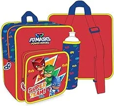 PJ Mask Unisex School Backpack with Water Bottle and Lunch Box, 11-Inch Size, Red