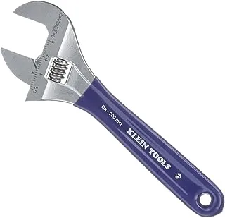 Klein Tools D509-8 Adjustable Wrench, Extra Wide Jaw Forged Drive Wrench with High Polish Chrome Finish, 8-Inch
