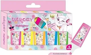 Lulu Caty Highlighter with Chisel Tip, 5-Pieces Set